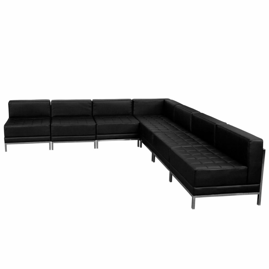 Office & Reception FLASH Modular Reception Sets | Hercules Imagination Series Leathersoft Sectional Configuration, 7 Pieces