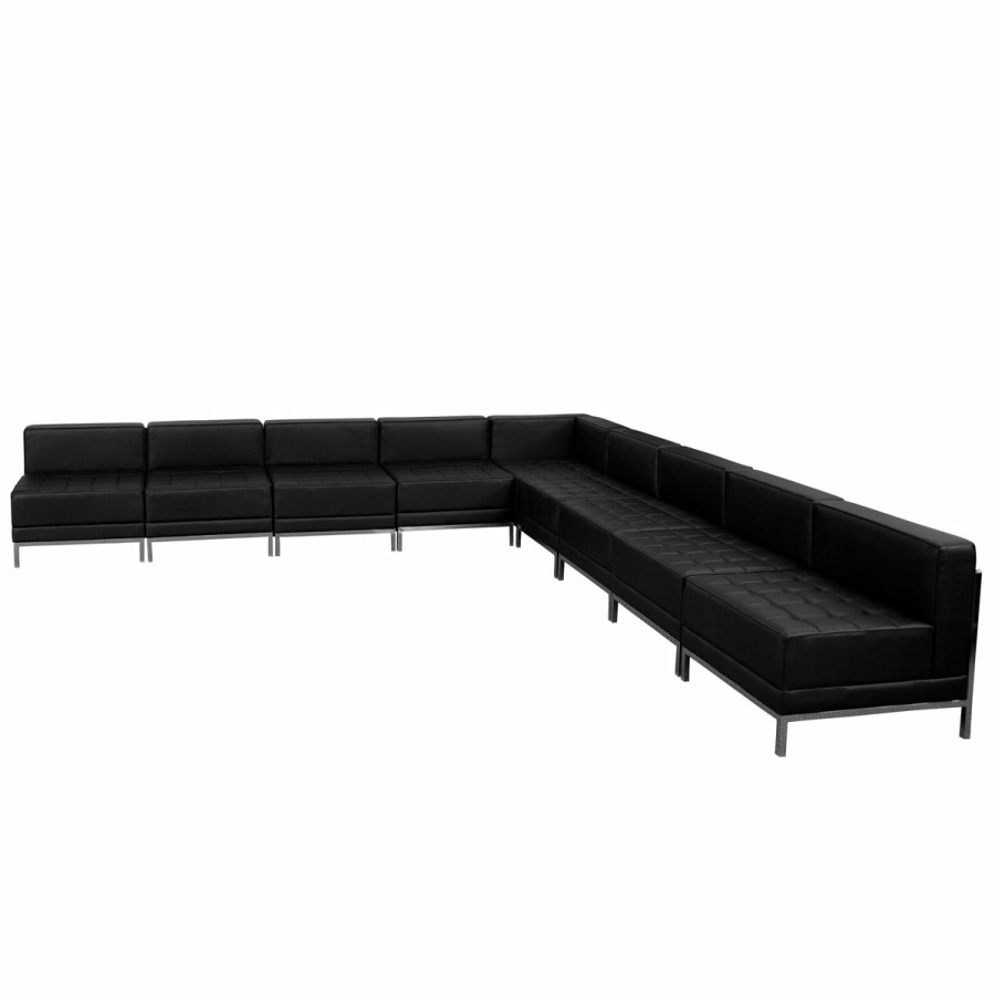 Office & Reception FLASH Modular Reception Sets | Hercules Imagination Series Leathersoft Sectional Configuration, 9 Pieces