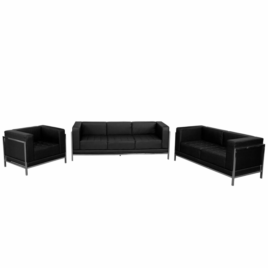 Office & Reception FLASH Modular Reception Sets | Hercules Imagination Series Leathersoft 3 Piece Sofa Set