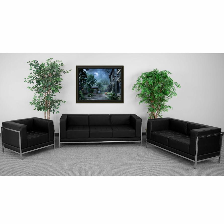 Office & Reception FLASH Modular Reception Sets | Hercules Imagination Series Leathersoft 3 Piece Sofa Set