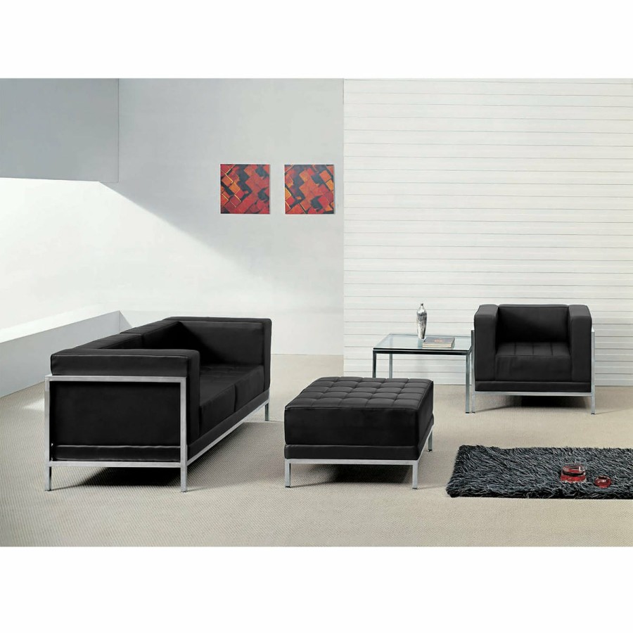 Office & Reception FLASH Modular Reception Sets | Hercules Imagination Series Leathersoft Loveseat, Chair & Ottoman Set