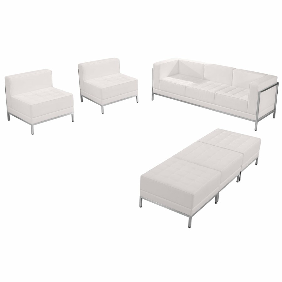 Office & Reception FLASH Modular Reception Sets | Hercules Imagination Series Leathersoft Sofa, Chair & Ottoman Set