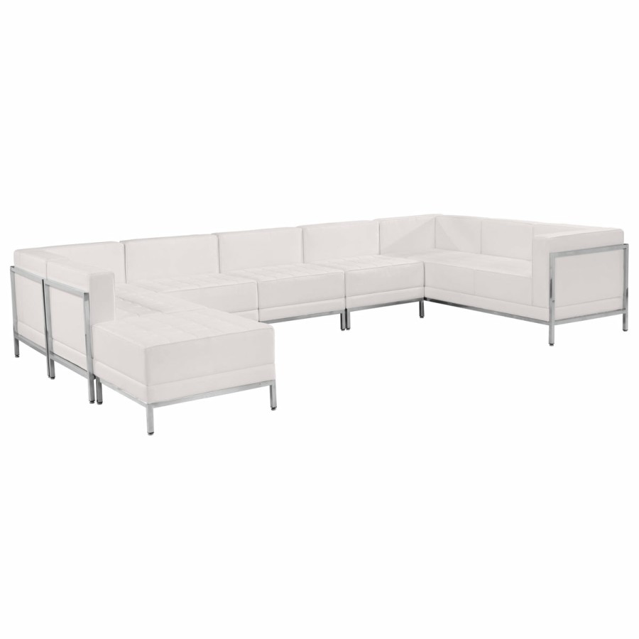 Office & Reception FLASH Modular Reception Sets | Hercules Imagination Series Leathersoft U-Shape Sectional Configuration, 7 Pieces