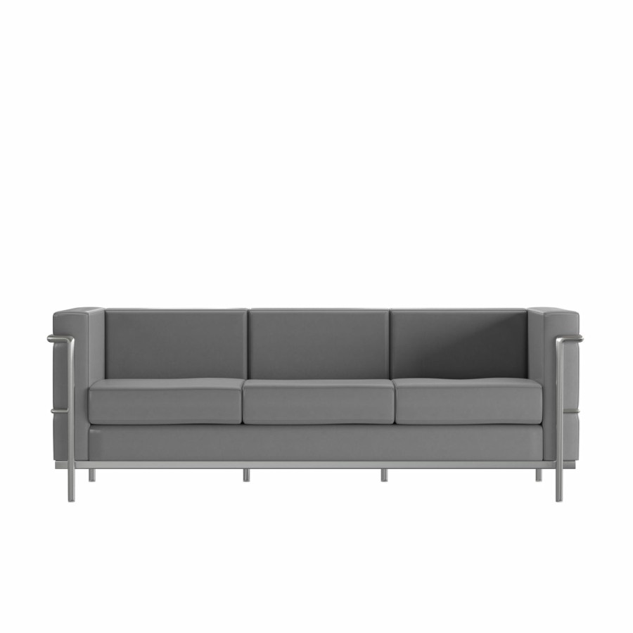 Office & Reception FLASH Reception Sofas | Hercules Regal Series Contemporary Leathersoft Sofa With Encasing Frame