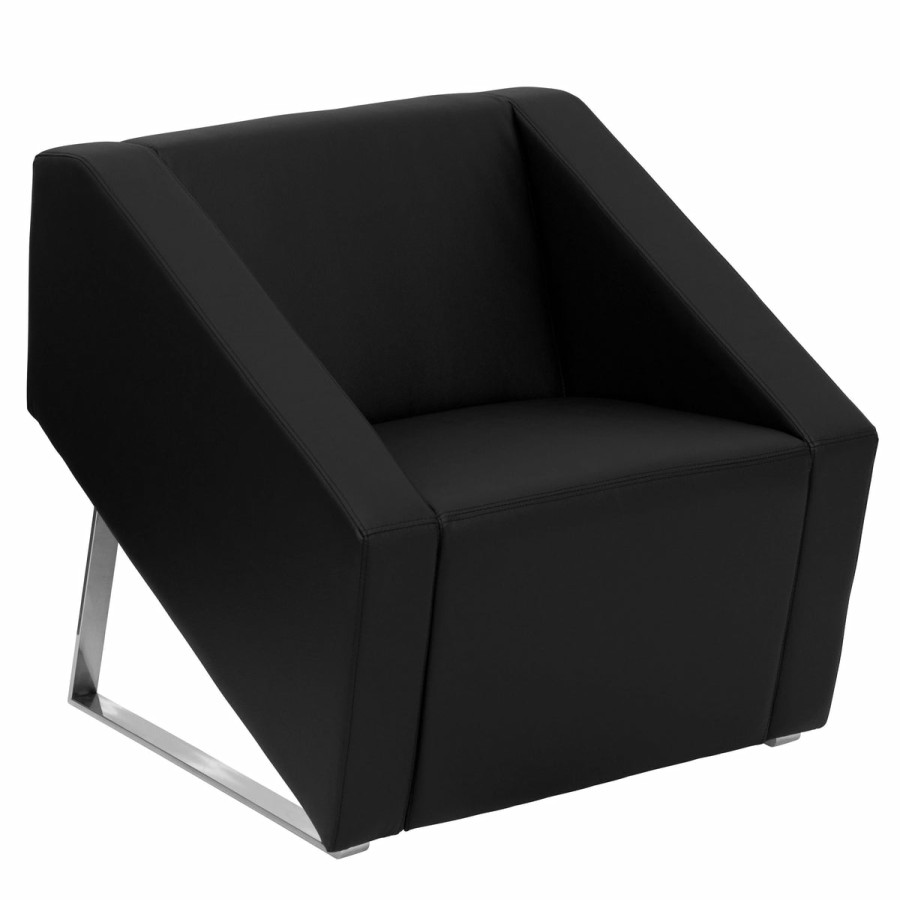 Office & Reception FLASH Reception Chairs | Hercules Smart Series Leathersoft Lounge Chair With Triangular Shaped Base