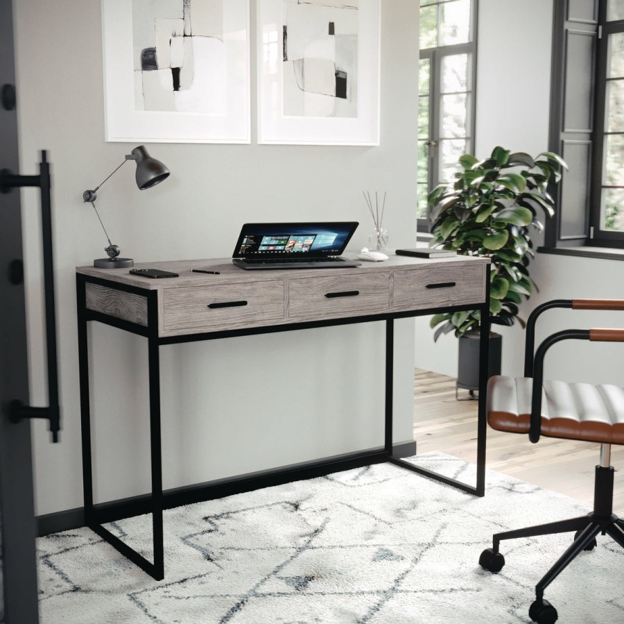 Office & Reception MARTHA STEWART Desks | Ollie Home Office Desk With 3 Drawers