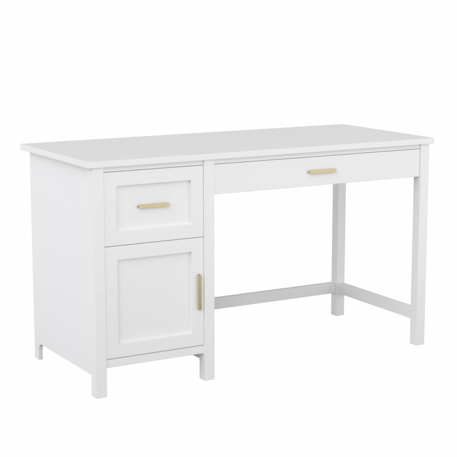 Office & Reception MARTHA STEWART Desks | Hutton Shaker Style Home Office Desk With Storage